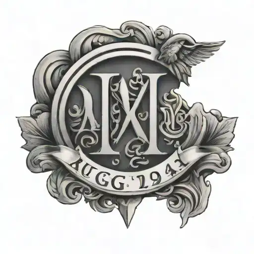August 15th 2024 in roman numerals tattoo design idea
