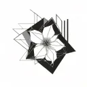 cyberpunk minimal abstract line art flower cybernetic alien geometric dark tattoo design idea