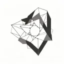 cyberpunk minimal abstract line art flower cybernetic alien geometric dark tattoo design idea