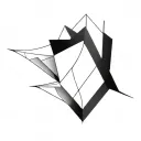 cyberpunk minimal abstract line art flower cybernetic alien geometric dark tattoo design idea