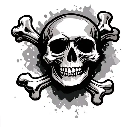 real skull and crossbones tattoo design idea