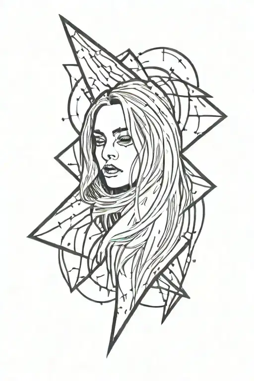 polaroid picture of a halley's comet billie eilish tattoo design idea