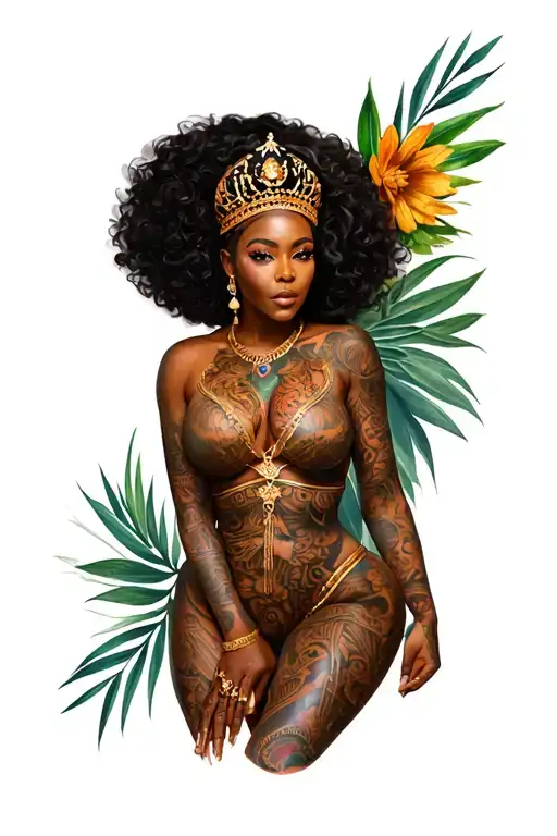 africa women bdsm queen African lady holding tattoo design idea