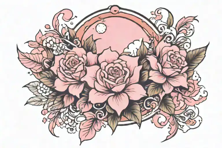 when the sky turns pink tattoo design idea