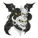 3 cute demon sibling tattoo tattoo design idea