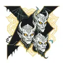 3 cute demon sibling tattoo tattoo design idea