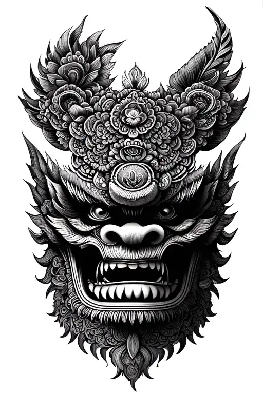 Barong Bali tattoo design idea