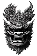 Barong Bali tattoo design idea