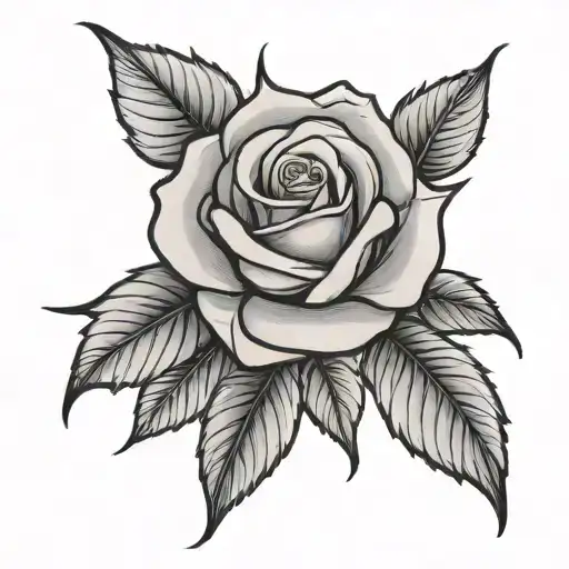 neo traditional rose tattoo design idea