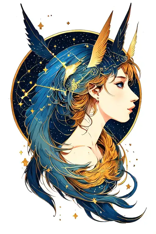 Gemini Sagittarius constellation tattoo design idea