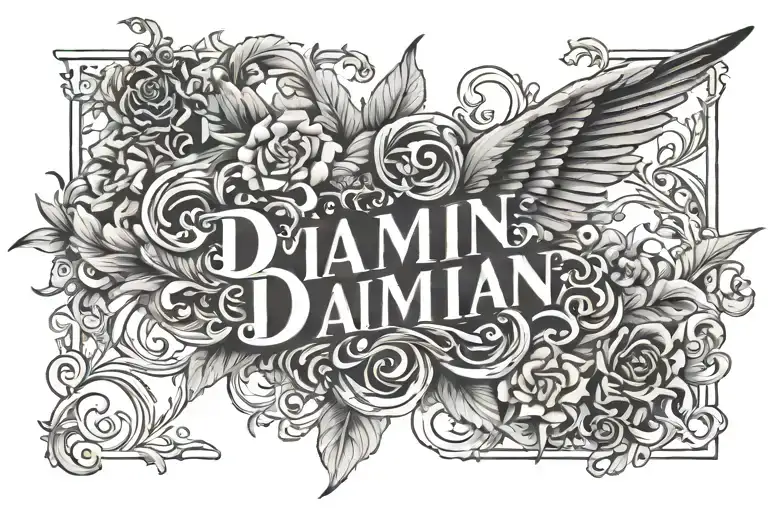 the name damian tattoo design idea