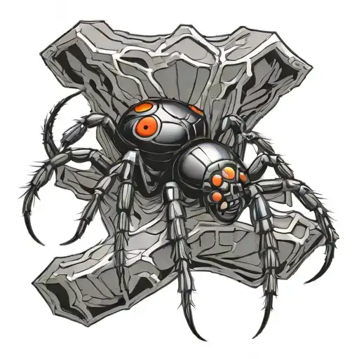 black widow spider tattoo design idea