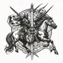 cavalry crossed sabers tattoo design idea