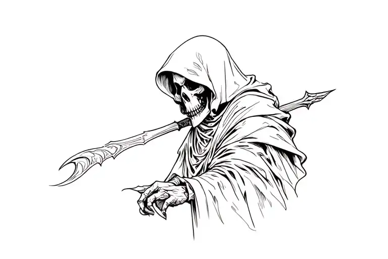 Grim reaper half sleeve tattoo tattoo design idea