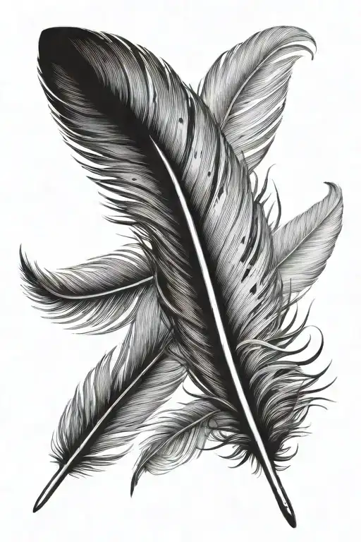 Feather from which birds fly tattoo design idea