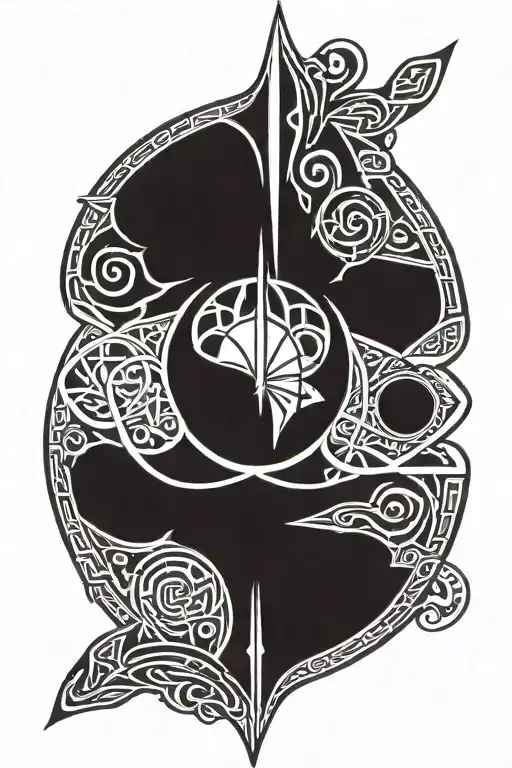 star wars jedi logo combined with celtic or tribal ornaments tattoo design idea