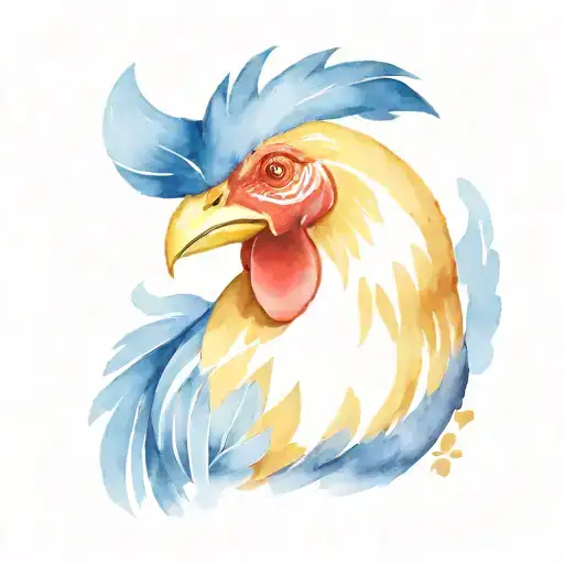 Rooster wearing a luchador mask tattoo design idea