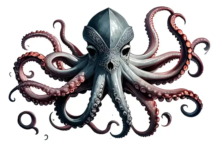 viking runes with octopus tentacles tattoo design idea