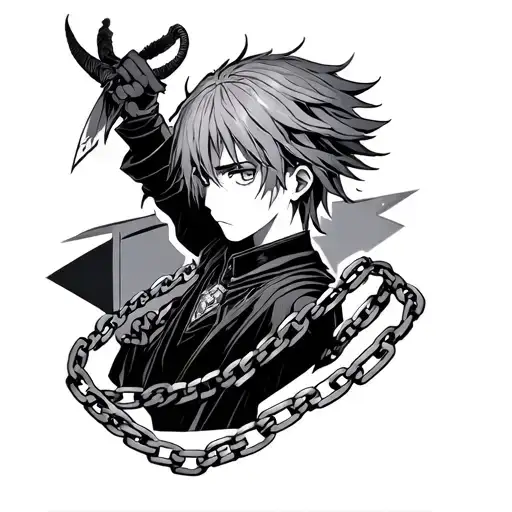 Kurapika Judgement Chain tattoo design idea