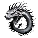 korean dragon flying tattoo design idea