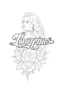 "Loggins"  girly name tattoo design idea