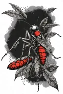 red mosquito tattoo design idea
