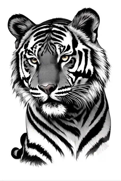 Tiger And Cub tattoo design idea