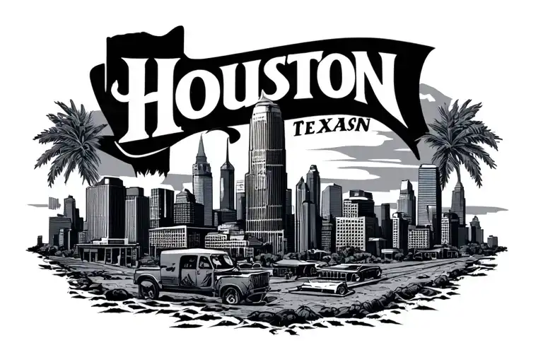 Houston Texas Born tattoo design idea