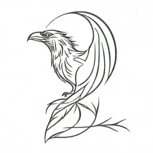 phoenix, wolf, raven tattoo design idea