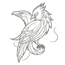 phoenix, wolf, raven tattoo design idea