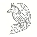 phoenix, wolf, raven tattoo design idea