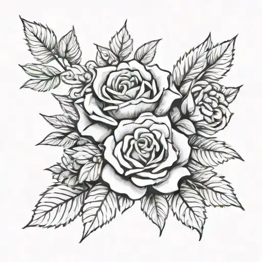 rose and ginger and juniper and rhubarb tattoo design idea