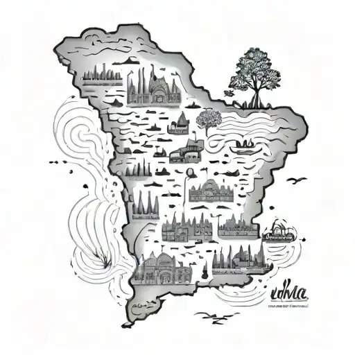 india punjab map tattoo design idea