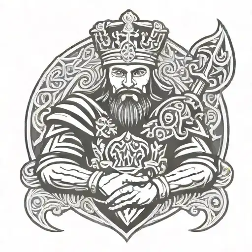 claddagh and celtic warrior holding tattoo design idea