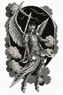 warrior angel tattoo design idea