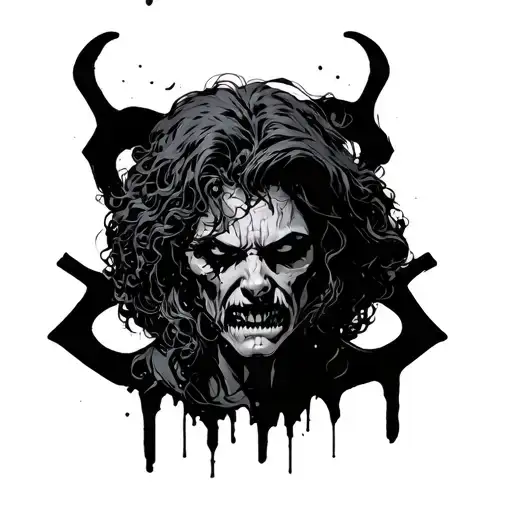 the look from deftone album cover - angry ohms of sadness tattoo design idea