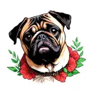 pug portrait tattoo tattoo design idea