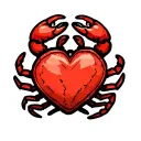 crab with heart shell pattern tattoo design idea