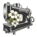 sewing machine hawaii plumeria tattoo design idea