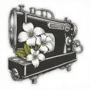 sewing machine hawaii plumeria tattoo design idea