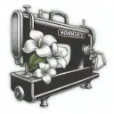 sewing machine hawaii plumeria tattoo design idea