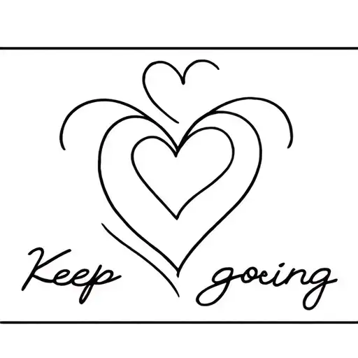 Keep going with a heart  tattoo design idea