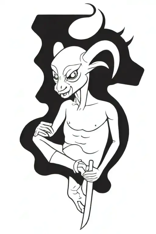 baphomet wearing shirt tattoo design idea