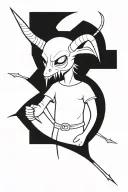 baphomet wearing shirt tattoo design idea