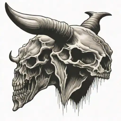 Zach bryan quote w longhorn skull tattoo design idea