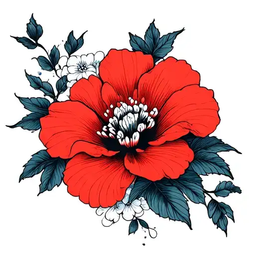 japanese flower tattoo design idea