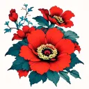 japanese flower tattoo design idea