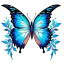 psychedelic Blue Butterfly tattoo design idea
