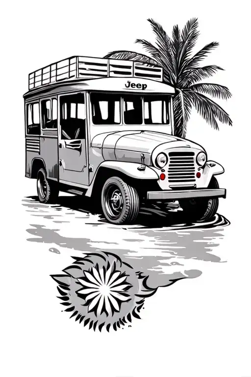 Philippines, jeepney Philippines flag tattoo design idea