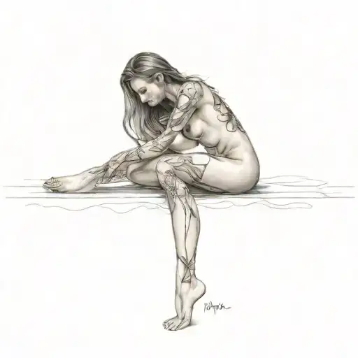 petite,nude,sexy,beautifull,full body,female,worrior,anatomically correct,realism tattoo design idea